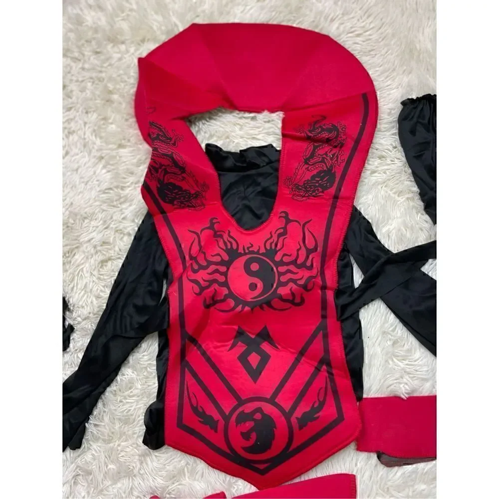 Boys Black & Red Ninja Costume Size 4T-6T